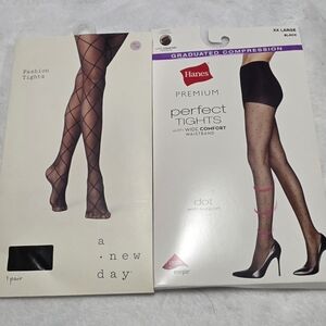 2 Pairs Plus Size Stockings 2X